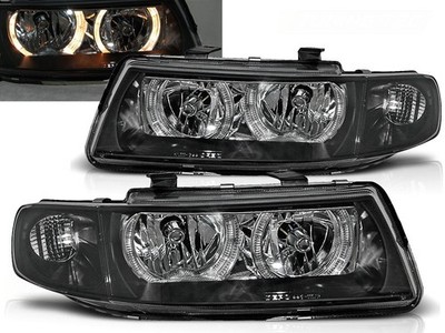 Headlights for Seat Leon VR-1541 Angel Eyes Headlamp Headlamps Black