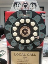 Crosley Red 1957 Retro Pay Phone Replica With Coin Bank