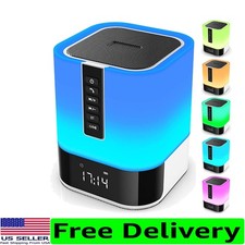 Rechargeable Multifunctional Bluetooth Speaker with Night Light and Alarm Clock