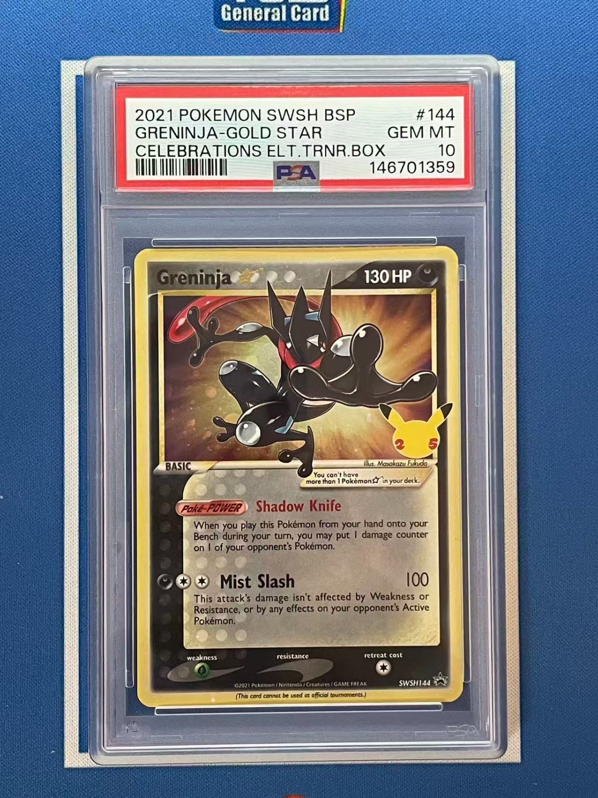 2021 Pokemon Greninja Gold Star #144 Celebrations SWSH144 PSA 10 Gem Mint view 1
