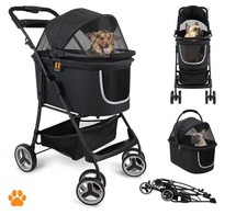 Outlet My Duque Cece 2 in 1 Hundebuggy, Transportbox, bis 15 kg schwarz P982009