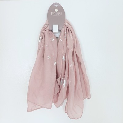 Pavers Schal Tuch Damen rosa metallic silber Vogelmuster Muster Accessoires