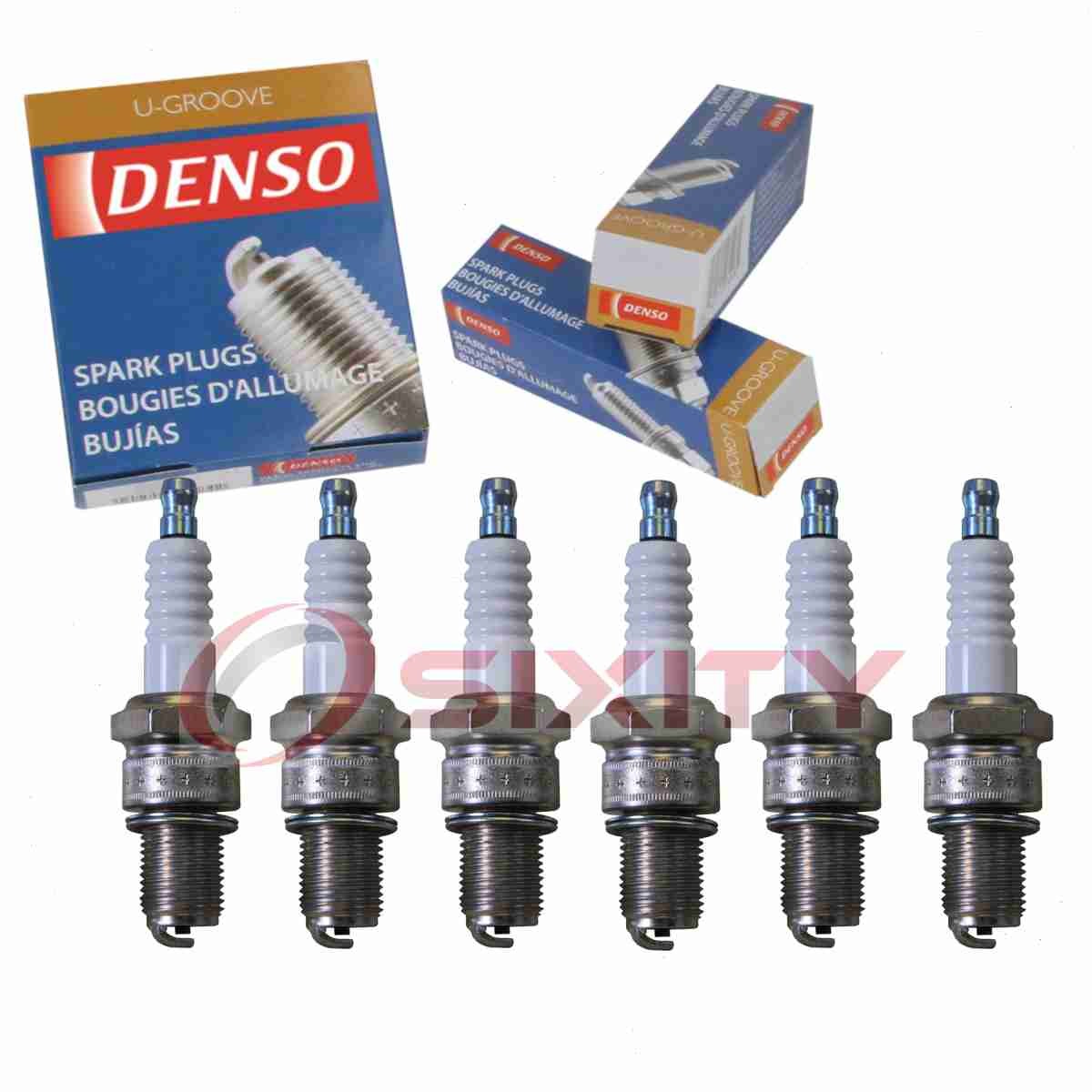 6 pc DENSO 4030 Standard U-Groove Spark Plugs for XS4064 W24ES-U 4554 4054 mx
