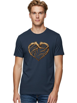 Tree-Roots-Heart-1 Mens Graphic Tee, 100% Cotton, Casual Summer Wear