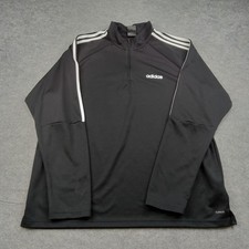Adidas Pullover Mens 2XL Black Climalite 1/4 ...