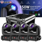 4Pcs Beam 150W Moving Head Light Stage 18 Prism Gobos Lighting with Flight Case
