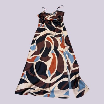 House of Harlow Slip Dress Maxi Multicolor Brown Size Medium | eBay