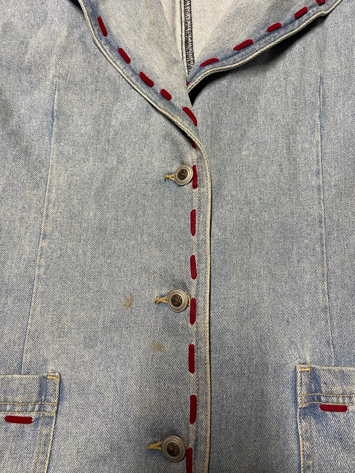 Jaqueta jeans vintage Cervelle feminina 2XL sudoeste bordada jeans anos 90 - Imagem 2 de 4