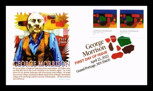 US COVER GEORGE MORRISON ARTIST IMPERFORATE FIRST DAY ISSUE PANDA CACHET