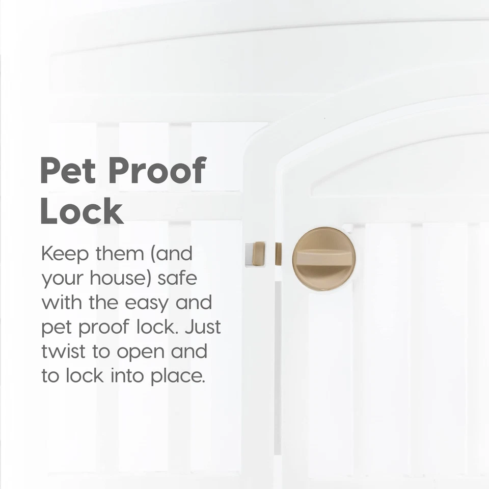 IRIS USA 24" 4 Paneles Parque Infantil para Perros con Puerta, 35 x 35 x 24, Parque Infantil para Cachorros, Perro... Foto 4 de 4