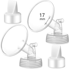 Momstouch 17mm Flange and Duckbill Valve Compatible Flange-17mm, Clear, White