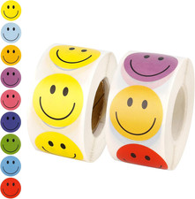 Smiley Face Stickers, 1000 Pcs Happy Smile Face Stickers for Kids, 1 Inch