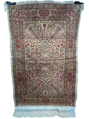 Orientteppich handgeknüpft 142x92 cm Hereke Seide auf seide
