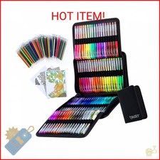 TANMIT Glitter Gel Pens, 160 Pack Glitter Pen with Case for Adults Coloring Book