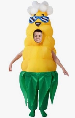NEW Puff Me Up Corn Popcorn Ear Kids 7-10Y Inflatable Costume Open Package