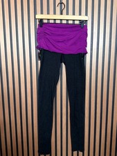 Lululemon Leggings 4 Womens Gray Pink Trim Ruched Maternity Heather