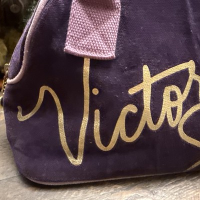 Vintage Y2K 1990's Victoria's Secret Handbag Purple Velvet Satchel