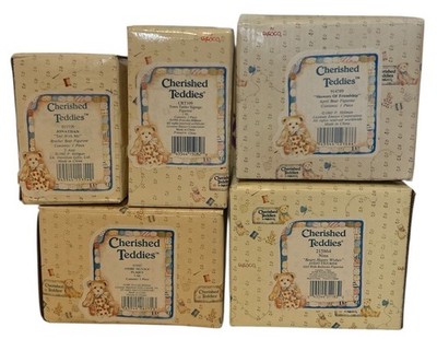 Vtg Cherished Teddies Lot Of 5 Bear Original Figurines NIB See Details In Pics