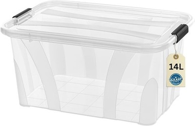 Aufbewahrungsboxen mit Deckel, 7L 14L 21L 32L 55L 80L Plastik Boxen