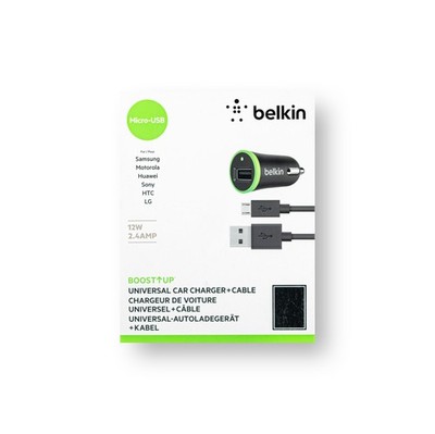 Original Belkin Universal Car Charger 12W BoostUP mit Micro USB Kabel 120cm