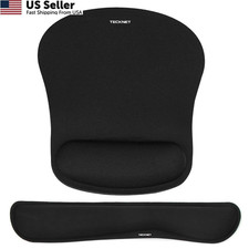 TECKNET Keyboard Wrist Rest and Mouse Pad 2-IN-1 Pad, Black Green
