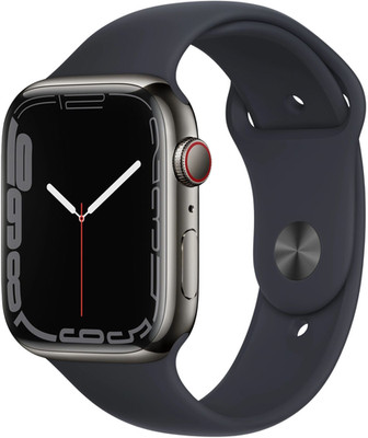 Apple Watch Series 7 GPS + LTE 45mm Edelstahl Sportband Midnight - NEU