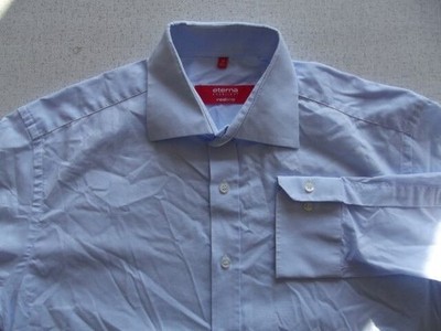 Eterna EXCELLENT redline Hemd 39 Hellblau Unifarben Gut #TA4750