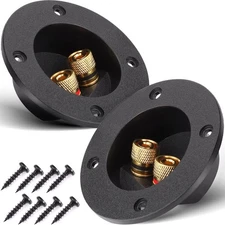 Facmogu 2PCS 3 Inch Round 2-Way Speaker Box Terminal Cup Binding 2-way 
