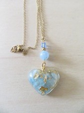 Collier cœur Aigue-marine