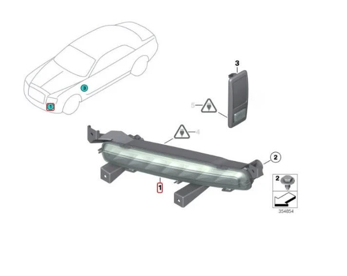 For 2010-2019 Rolls-Royce Ghost Wraith Right Turn Signal Indicator 63127211432 - Image 3 of 4
