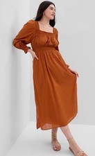 Gap Puff Sleeve Smocked Maxi Dress  NWT MSRP $98 Size L