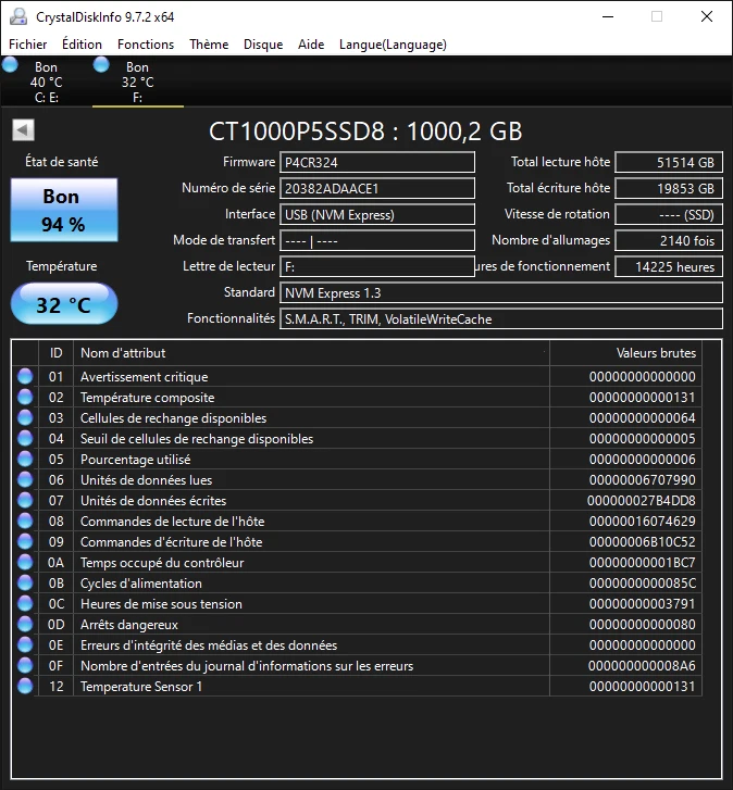 SSD Crucial P5 1TB - M.2 2280