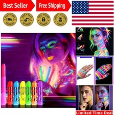 6 PCS Neon Glow Face And Body Paint - Perfect For Halloween And Party Makeup