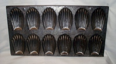 Vintage Silver Tin Metal Madeleine French Cookie Rectangle Baking Mold Pan