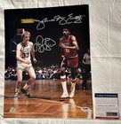 Larry Bird Dr. J Julius Irving Dual Autograph Signed 11x14 Photo PSA COA