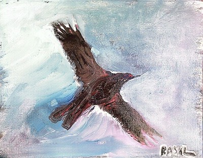 Grackle Unique Abstract Expressionism Wall Art Canvas Board 11x14