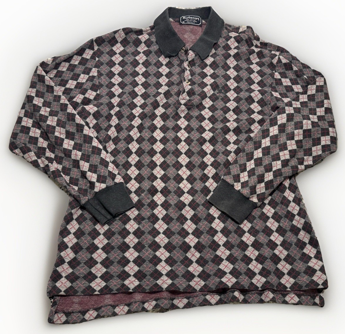 Vintage Burberry Prorsum Long Sleeve Nova Check Rugby Polo Sz