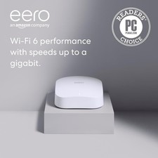 Amazon eero Pro 6 mesh Wi-Fi 6 router Gigabit Speeds 2,000 sq ft  75 devices