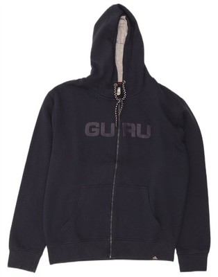 Guru Herren Graphic Zip Hoodie Pullover XL Navy Blau Polyester AV13