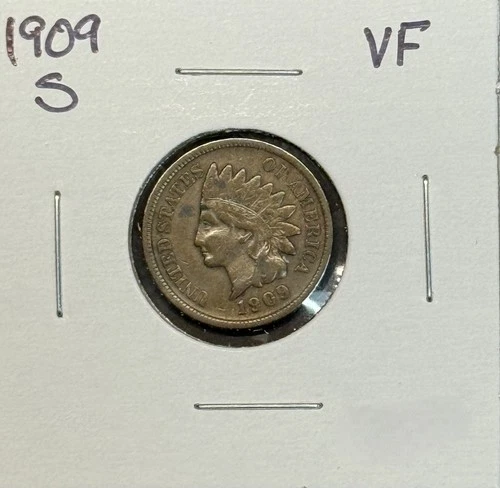 1909-S Indian Head Cent, VF. (11464)