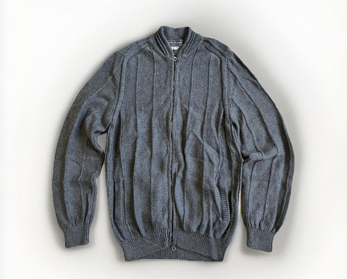 Salvatore Ferragamo, Vintage 90s Salvatore Ferragamo Wool Full Zip Sweater Knitted Jacket Cardigan XL