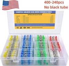 340/160PCS Waterproof Solder Stick Seal Sleeve Heat Shrink Butt Connectors Wire