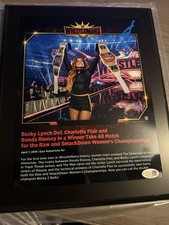 Becky Lynch Signed Wrestlemania Plaque Jsa Cert Wwe Nxt