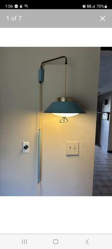 60's MCM Atomic Pull Down Retractable 3 Light Fixture Vtg Pendant UFO Saucer 14"