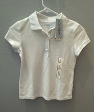 Cat  Jack Youth Size M 8 School Uniform Polo Shirt Short Sleeve White NWT