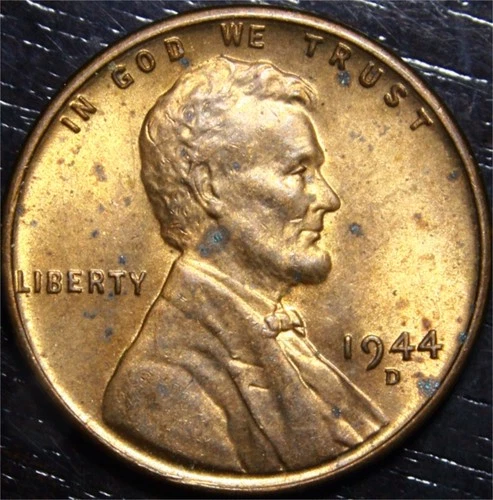 1944 D Lincoln Wheat Penny 1c US Coin Denver Mint AU