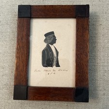 Antique Silhouette Portrait Rosewood Frame 19thC Gentleman Unknown Student