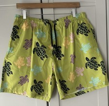 Image of Mens Vilebrequin Mahın Matcha & Green Macro Round Turtles Swim Shorts W40-42”
