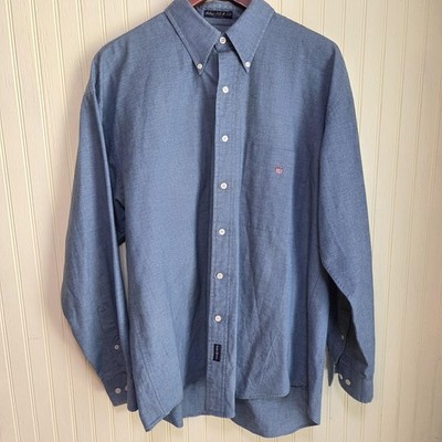 GANT Shirt Mens XL Blue Check Long Sleeve Button Down Pocket Casual Cotton