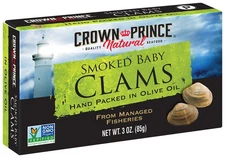 Natural Smoked Baby Clams in Olive Oil, 3-Ounce Cans (Pack of 12)